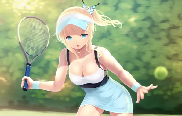 Picture girl, the ball, racket, anime, art, tennis, boku wa tomodachi ga sukunai, kashiwazaki sena, cait