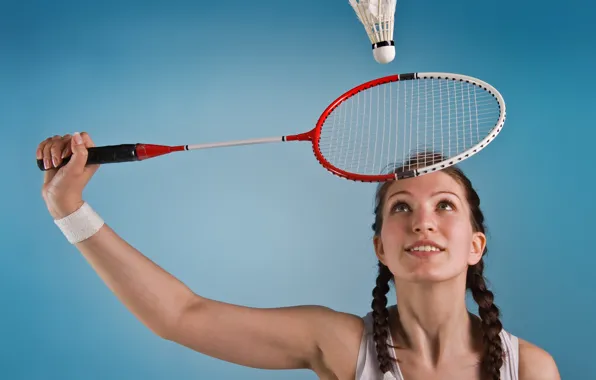 Picture woman, badminton, racket