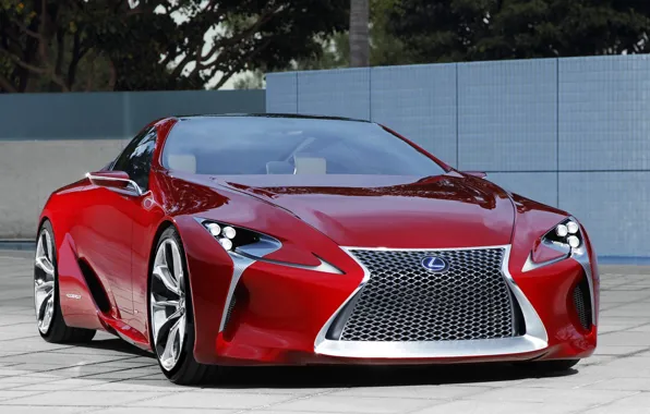 Picture machine, Lexus, red, LF-LC Sports Coupe Concept