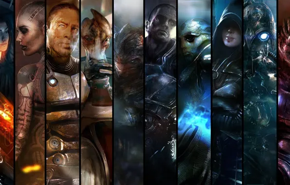Picture the game, Mass Effect, all the characters
