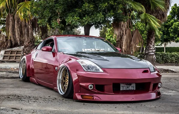 Picture nissan, wheels, gold, 350z, tuning