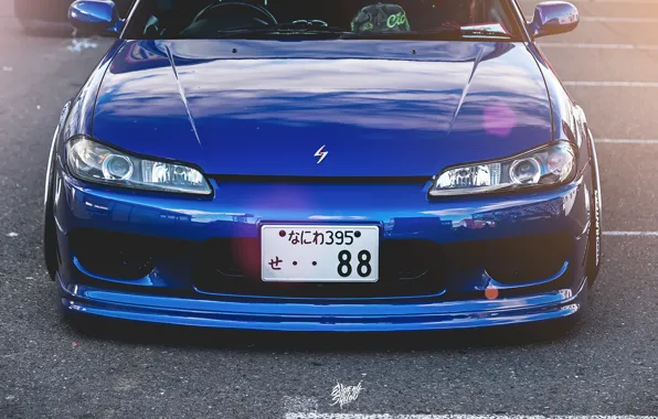 Picture Auto, Tuning, Nissan, S15, Silvia, Nissan, Blue, Front, Before, JDM, Stance, Sylvia, Works