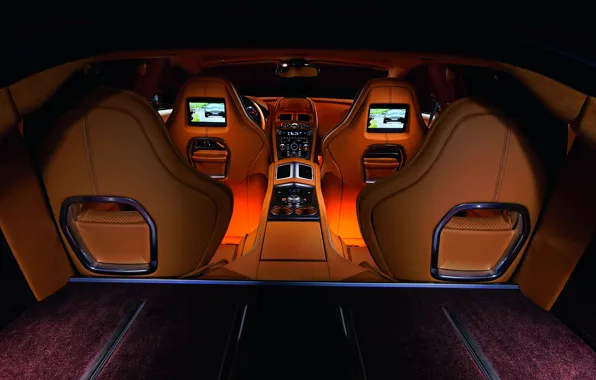 Picture Aston Martin, Rapide, interior, leather, backlight, supercar, exclusive, four-door