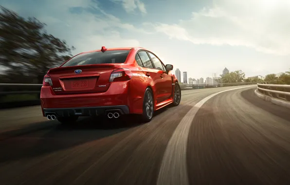 Picture Road, Red, Subaru, WRX, Red, Road, 2014
