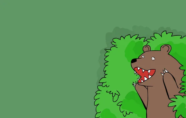 Picture greens, forest, bear, Creek, comic, template