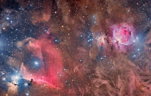 Picture space, stars, nebula