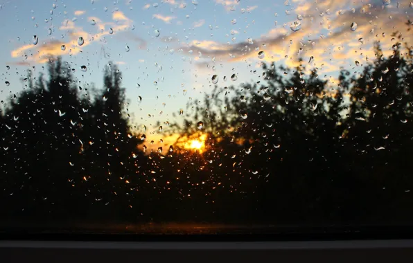 Picture drops, rain, window