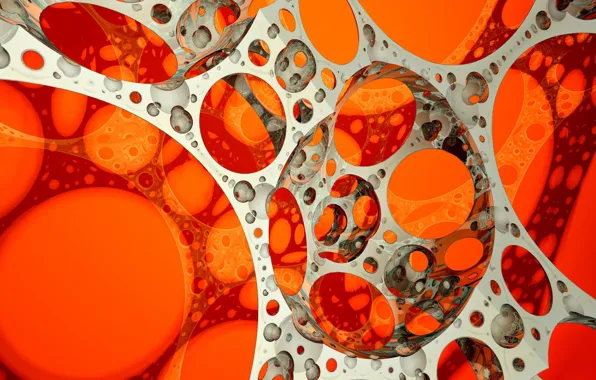 Picture circles, orange, grey, figure
