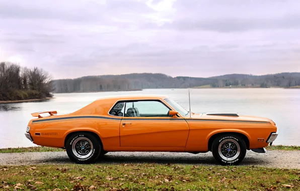 Picture Retro, Orange, Car, 1970, Mercury, Cougar Eliminator