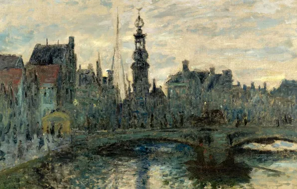 Picture picture, the urban landscape, Claude Monet, Bridge in Amsterdam