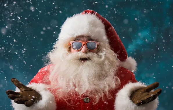 Picture New Year, glasses, Christmas, fur, beard, Santa Claus, Santa Claus, Christmas, New Year, Xmas, hipster, …