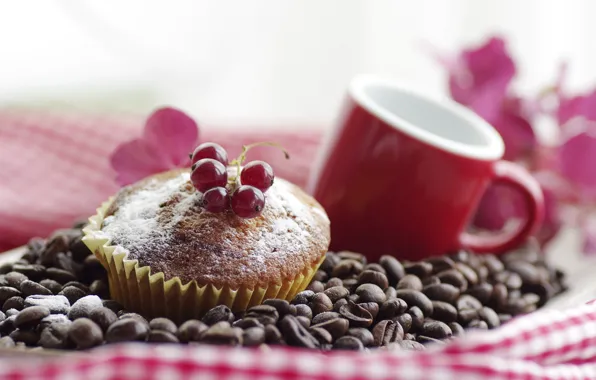 Picture coffee, grain, Cup, cakes, cupcake, muffin