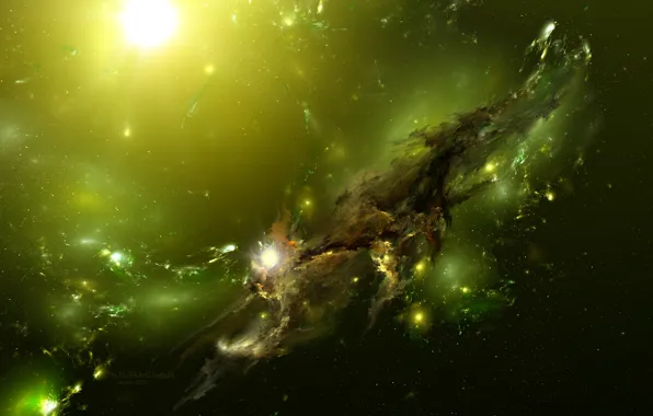 Picture The universe, green, The Ov3RMinD Nebula