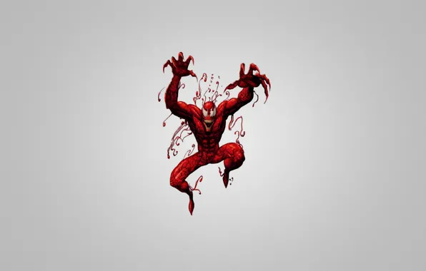 Picture spider-man, grey background, Comics, Spider-Man, Carnage, the red creature