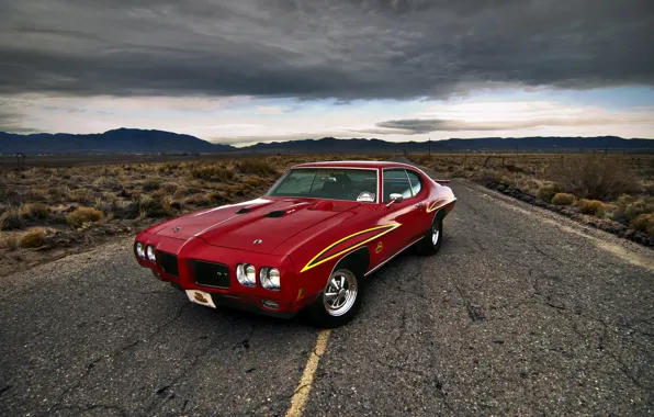 Picture road, car, muscle car, Pontiac, Pontiac GTO