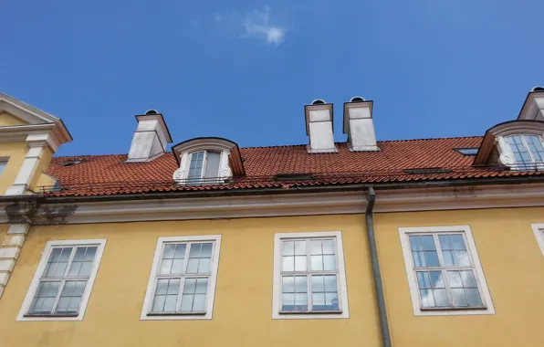 Picture the sky, the city, Windows, old, old town, Riga, riga, old Riga
