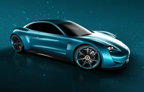 Picture car, blue, rendering, Porsche Mission E