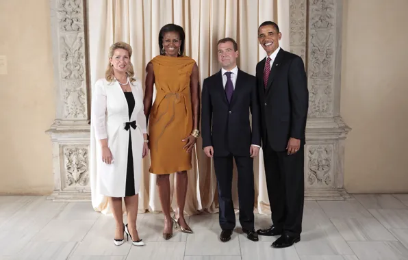 Picture smile, policy, President, Medvedev, blue tie, Obama