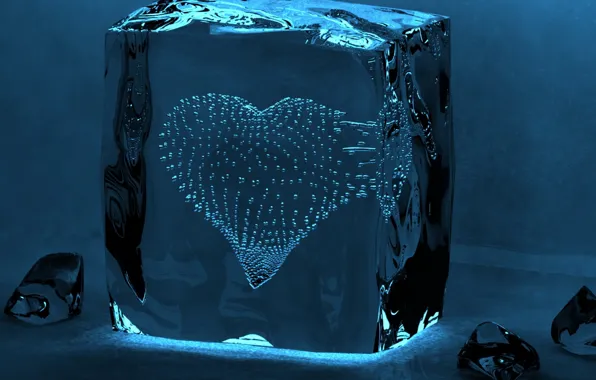 Picture ice, Wallpaper, heart