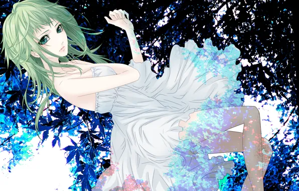 Picture girl, abstraction, dress, art, vocaloid, gumi