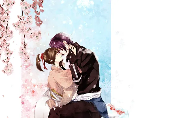 Picture romance, anime, art, two, Hakuouki, Demons Sakura