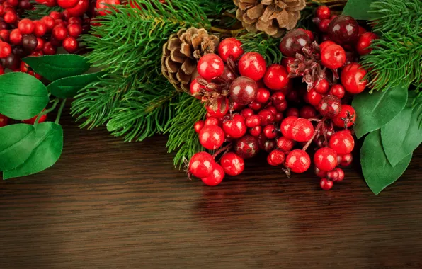 Picture leaves, berries, table, plant, tree, spruce, branch, red, bumps, Holly, Holly