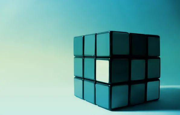 Picture blue, faces, Rubik's Cube
