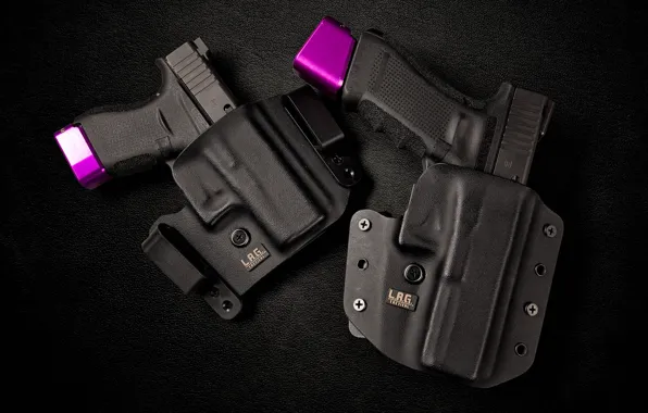 Picture background, guns, holster, Glock 43, 17
