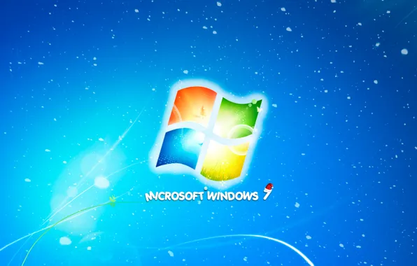 Picture snow, new year, microsoft, new year, windows7, Christmas Wallpaper