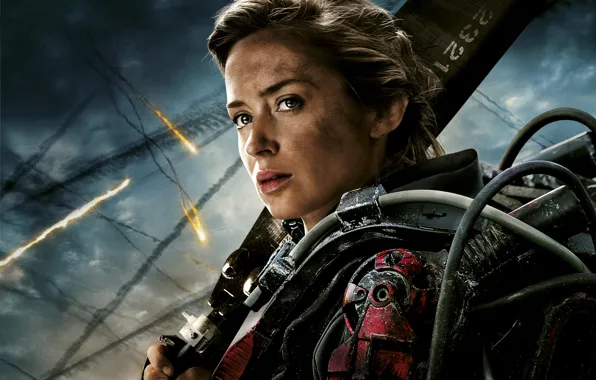 Picture Girl, Action, Fantasy, Sky, Darkness, Emily Blunt, Wallpaper, Woman, Weapon, Face, Cloud, Movie, Sword, Film, …