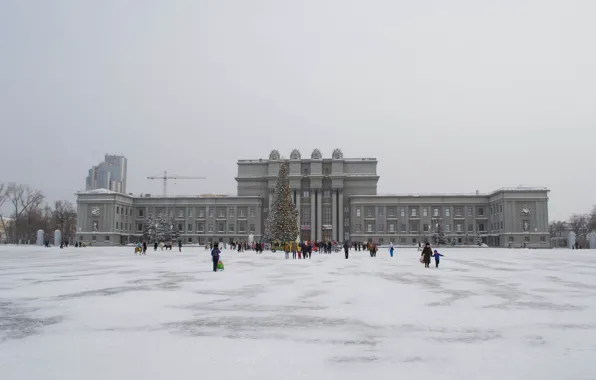 Picture Winter, Snow, Tree, Samara, The Volga region, Kuibyshev Square