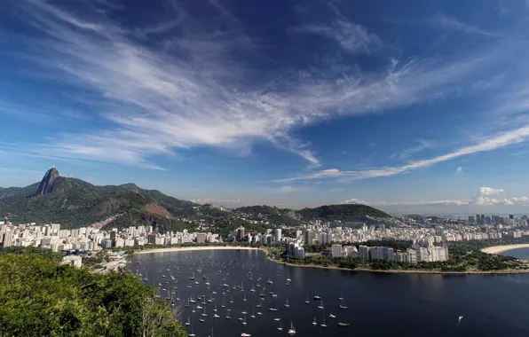 Picture the sky, bird, yachts, cloud, Brazil, Rio de Janeiro, Rio de Janeiro, Marcelo Nacinovic, Brazil. …