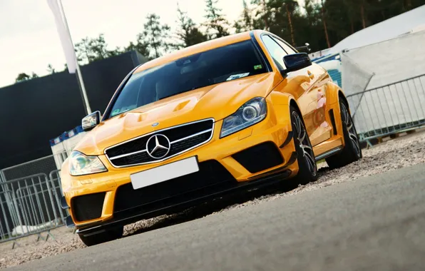 Picture yellow, tuning, mercedes, benz, AMG, Black Series, C63