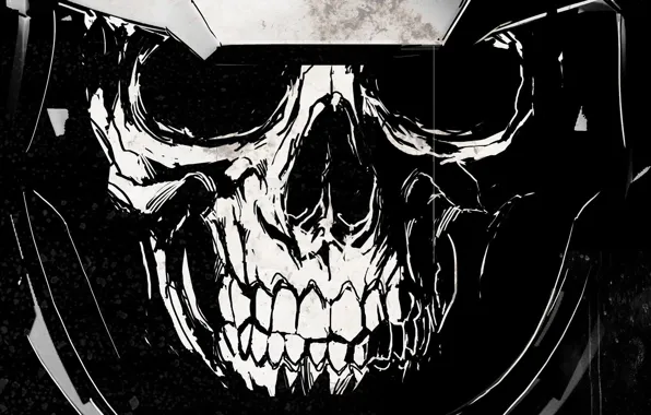 Picture skull, teeth, symbol, helmet, COD, Activision, Infinity Ward, Call of Duty: Infinite Warfare