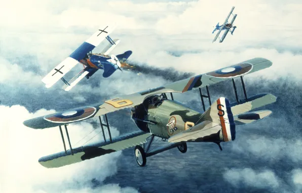 Picture the sky, figure, France, art, aircraft, German, dogfight, WW2, single, Western front, “Recession-Vll”, 22 Oct …