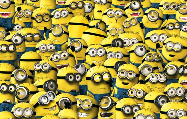 Picture animation, yellow, smile, cartoon, suit, Cyclops, Minions, Despicable Me, uniform, staff, Minion, teeth, Universal Pictures, …
