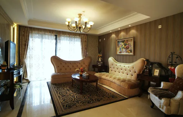 Picture comfort, retro, Interior, living room