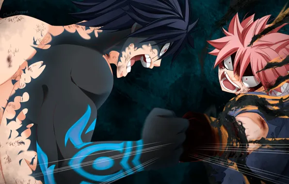 Picture wallpaper, fire, battlefield, flame, game, anime, boy, fight, dragon, asian, manga, scarf, japanese, Fairy Tail, …