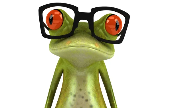 Picture graphics, frog, glasses, Free frog 3d