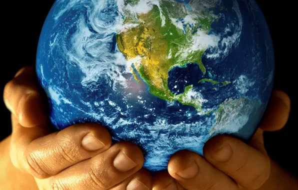 Picture planet, hands, Earth