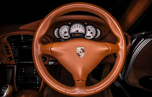 Picture interior, leather, Porsche, the wheel, Carrera, dashboard, Porsche 911 Carrera