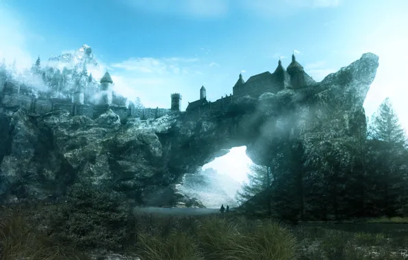 Picture the city, rock, the game, year, Skyrim, Skyrim, TES, solitude