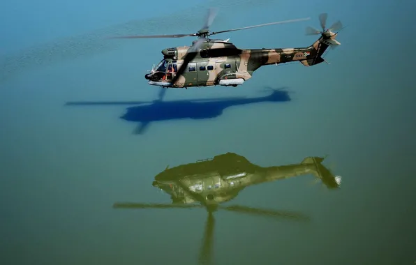 Picture WATER, REFLECTION, SURFACE, HELICOPTER, BLADES