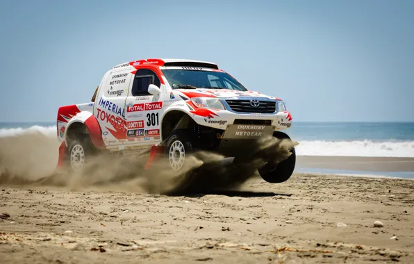 Picture Sand, Sea, Toyota, Hilux, Rally, Dakar, Dakar, Toyota