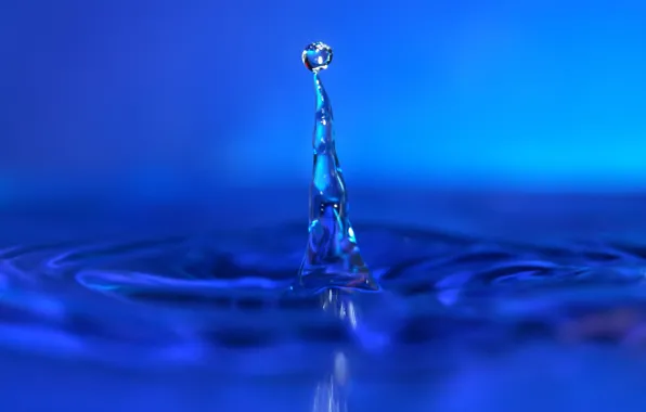 Picture blue, drop, Water