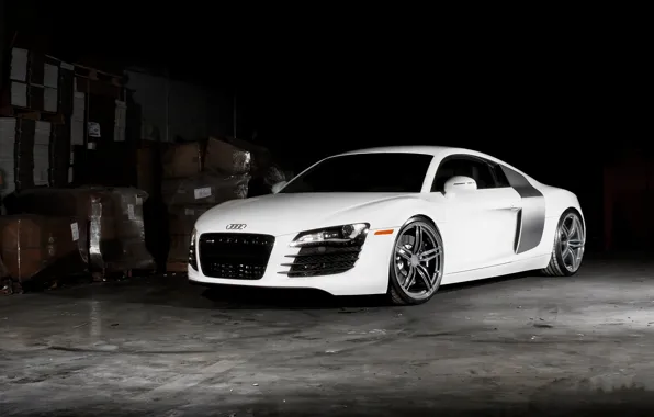 Picture white, Audi, audi, white, front view, tinted