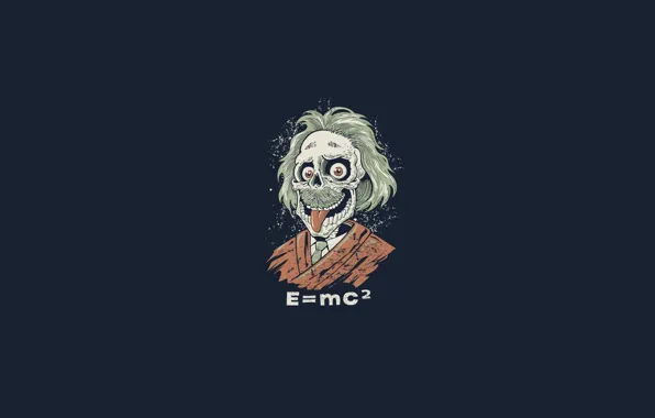 Picture zombies, e=mc2, Einstein, ghoul
