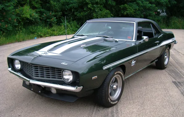 Picture Chevrolet, 1969, green, Camaro, Chevrolet, muscle car, classic, the front, Muscle car, Camaro, 427, Yenko, …
