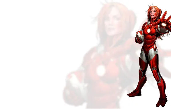 Picture girl, Iron Man, Comics, redheads