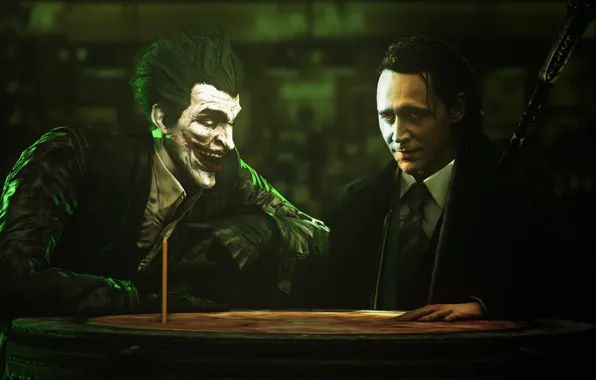 Picture Joker, pencil, trick, Tom Hiddleston, loki, god